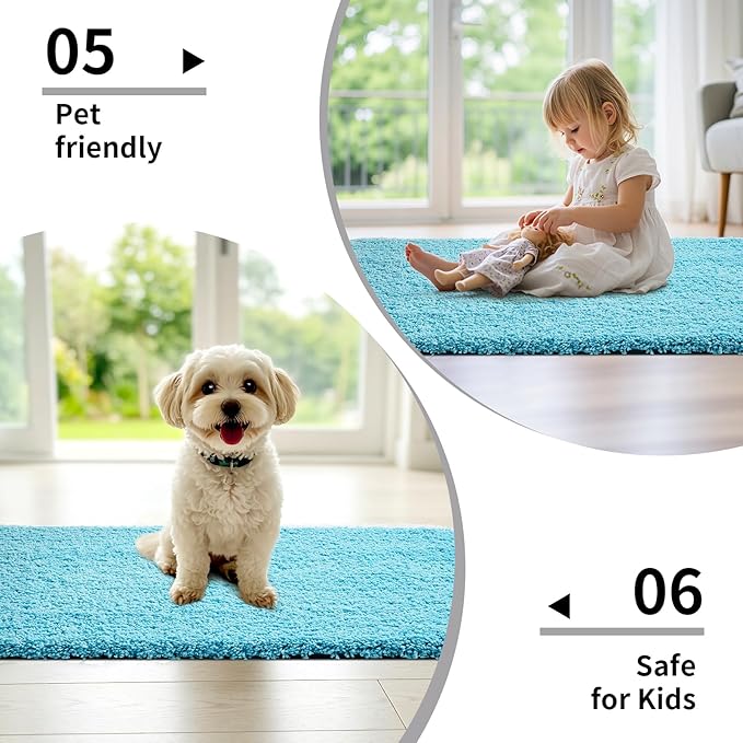 Bathroom Runner Rug 24x59 Teal Non Slip Fluffy Long Bath Mat for Bathroom Floor Washable Plush Luxury Bath Rug for Tub Absorbent Shower Sink Mat Bedside Rug