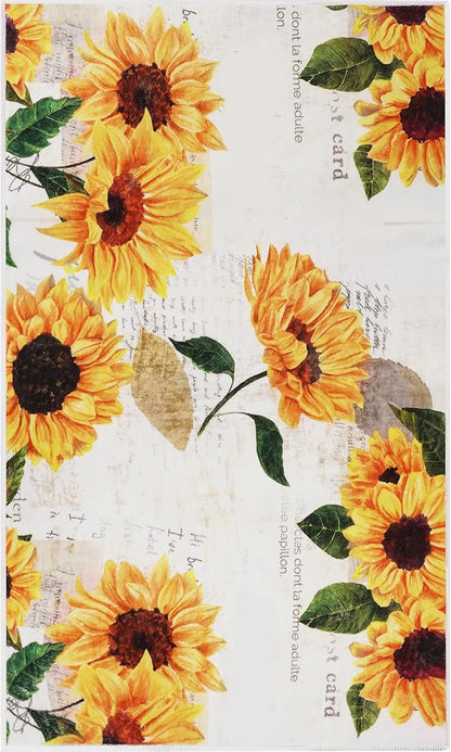 Sunflower Area Rug, 3' x 5' Non-Slip Washable Bedroom Rug, Small Indoor Vintage Oil Painting Artwork Rugs for Living Room Dining Table Entryway Bathroom Living Room Office Carpet