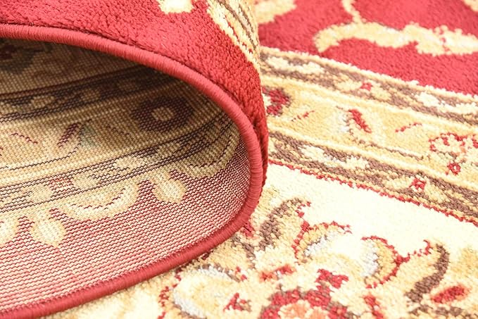 Unique Loom Voyage Collection Traditional Oriental Classic Intricate Design Area Rug (10' 0 x 10' 0 Square, Red/Gold)