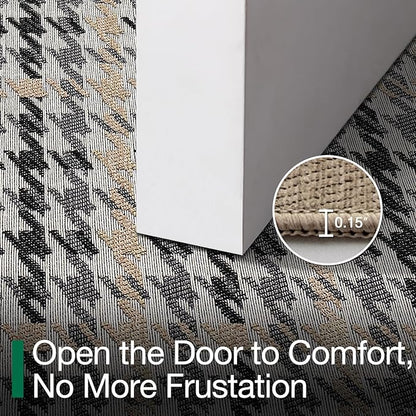LUMI Inside Door Mat for Entry 24''x36'', Absorbent, Dirt Trapper, Low Profile Thin, Non Slip Mats with Rubber Backing, Ideal for Indoor, High Traffic, Garage, Entrance, Birdy Beige