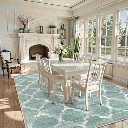 Lahome Moroccan Area Rugs 8x10 Sage Green Rugs for Living Room,Soft Low-Pile Modern Bedroom Rug 8x10 Under Bed Large Carpet for Dining Room Office