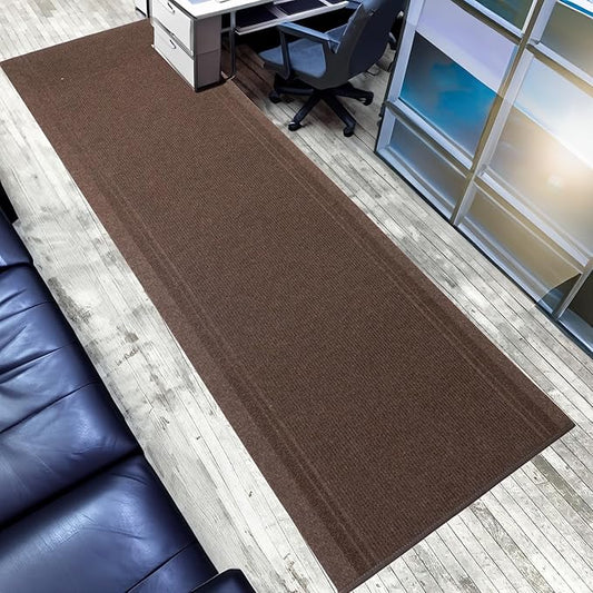 English Home Custom Size Non Slip Striped Design Light Weight Durable PVC Backing Thin Pile Runner Rug (36" x 50')