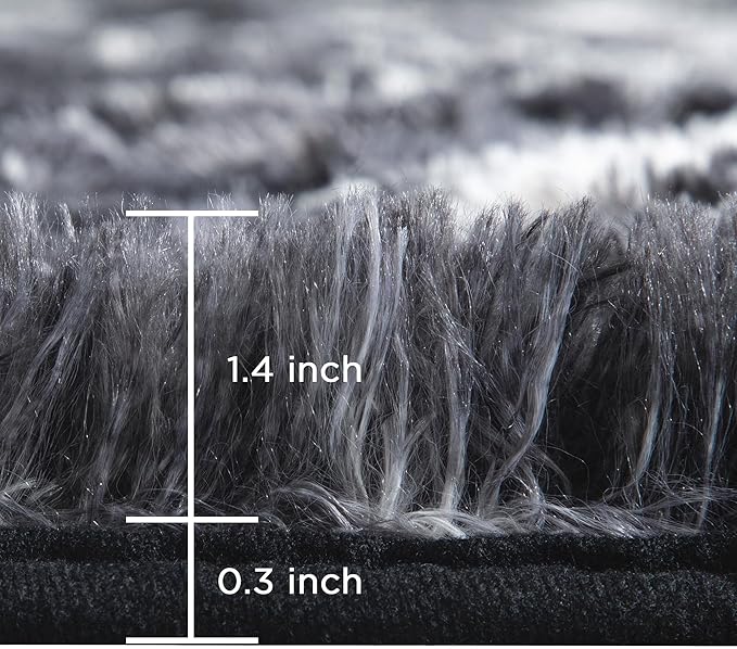 Andency 6x9 Area Rugs, Large Shag Fluffy Soft Shaggy Rugs for Living Room Bedroom, Non-Slip Tie-Dyed White Black Thick Plush Carpet for Kids Girls and Boys, Dorm Nursery Home Decor Aesthetic
