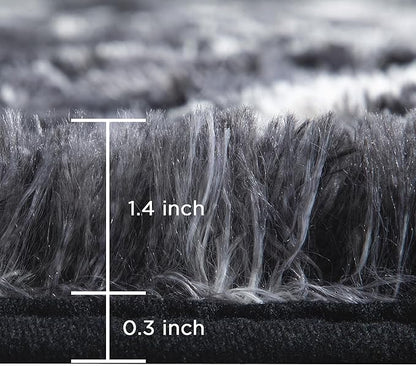 Andency Area Rugs 9x12 for Living Room Home Decor, Large Shaggy Bedroom Carpet, Non-Slip Big Shag Indoor Thick Soft Fluffy Furry Fur Area Rugs for Kids Dorm Nursery Aesthetic, Tie-Dyed White Black