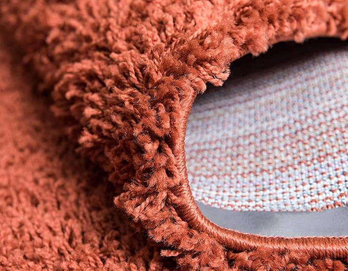 Unique Loom Solid Shag Collection Area Rug (3' 3" x 5' 3" Rectangle, Terracotta)