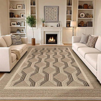 LUMI 5x8 Washable Area Rug for Living Room, Ultra Soft Modern Abstract Rugs Non Slip with Rubber Backing, Low Profile, High Traffic, Stain Resistant Carpets, Ideal for Bedroom, Dining Room, Indoor