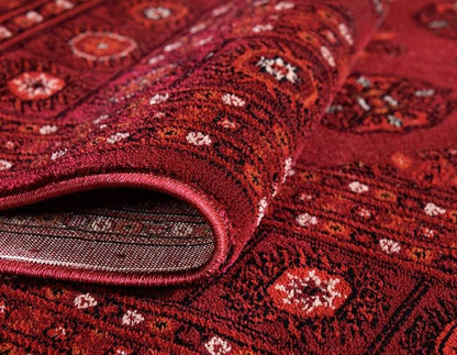Unique Loom Tekke Collection Over-Dyed Saturated Traditional Torkaman Area Rug, 8 ft x 11 ft, Red/Burgundy