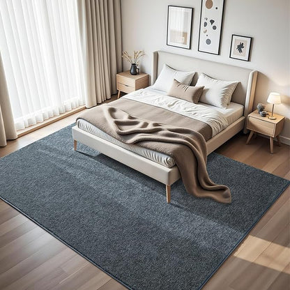 HQAYW 5x7 Area Rugs for Living Room Bedroom, Modern Thickened Memory Foam Soft Rug, Indoor Low Pile Minimalist Washable Non Slip Carpets for Kids Girls Boys Nursery Dorm Home Decor, Navy Blue