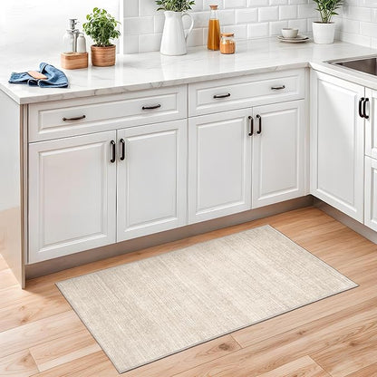 Valenrug Washable Rugs 2x3 - Stain Resistant 2x3 Entryway Area Rugs for Living Room, Non Slip Backing Large Area Rugs for Bedroom, Folable Door Mat (2'x3', Beige)