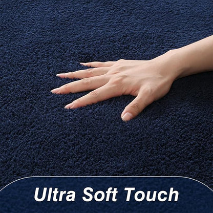 Large Area Rugs for Living Room Bedroom, 7 x 10 Ft Non-Slip Modern Area Rug, Soft Thickened Memory Foam Rug, Comfy Minimalist Indoor Carpet for Boys Girls Room Nursery Dorm Home Decor, Navy Blue