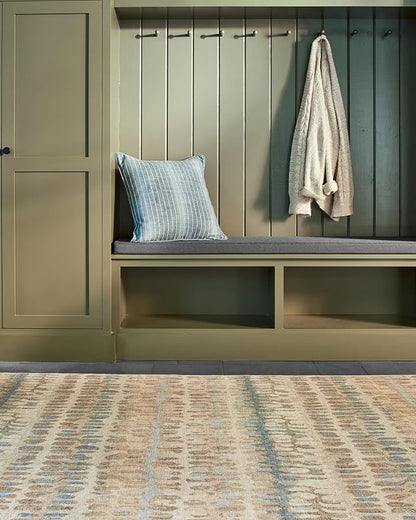 Dash & Albert Paint Chip Multi Machine Washable Rug, 7.5 X 9.5 Feet, Multicolored/Natural Geometric Pattern