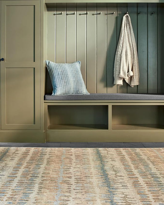 Dash & Albert Paint Chip Multi Machine Washable Rug, 7.5 X 9.5 Feet, Multicolored/Natural Geometric Pattern