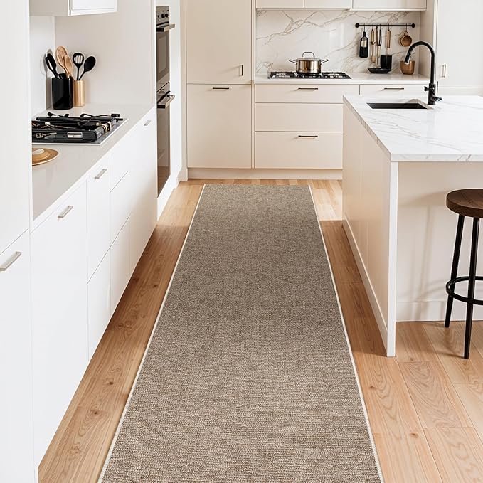 LBRO2M Easy Jute Area Rug 2X7 Washable Rugs for Living Room Bedroom Natural Jute Carpet Durable, Solid Non Shedding Eco Friendly (2X7 Natural)