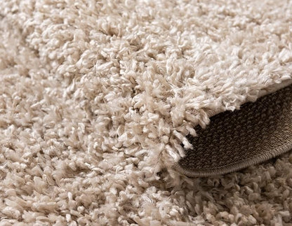 Unique Loom Davos Shag Collection Area Rug - Solid (5' 3" x 8' Oval, Linen)
