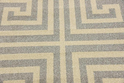 Unique Loom Athens Collection Classic Geometric Modern Border Design Area Rug (3' 3 x 5' 3 Rectangular, Gray/ Beige)
