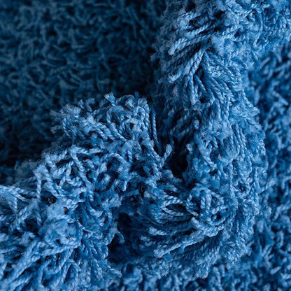 Unique Loom Solid Shag Collection Area Rug (4' 1" Round, Periwinkle Blue)