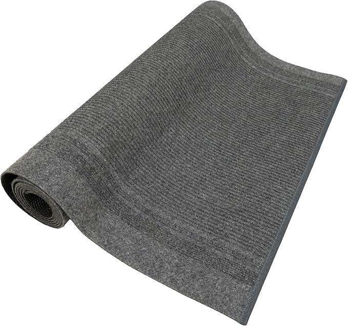 English Home Custom Size Non Slip Striped Design Light Weight Durable PVC Backing Thin Pile Runner Rug (36" x 20')