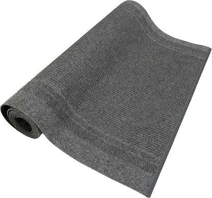 English Home Custom Size Non Slip Striped Design Light Weight Durable PVC Backing Thin Pile Runner Rug (26" x 11')
