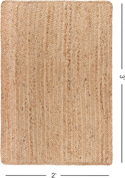 REDEARTH · Rectangular Area Rug - 2'x3' Braided Natural Jute - Artisan Made Boho Jute Rugs for Bedroom - Kitchen - Living Room - Farmhouse - Aesthetic Home Decor- Handmade Vintage Décor, Set of 2