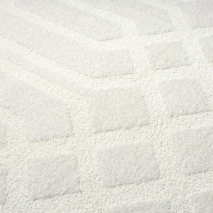 Abani Cozy Cream Area Rug for Living Room, Bedroom - Geometric Diamond Pattern - 4' x 6' - Durable & Easy to Clean