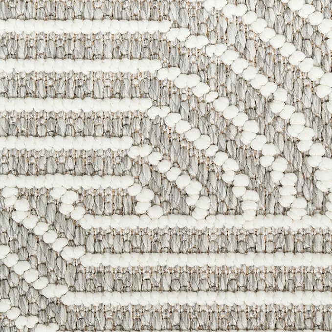 Nourison Home Textured Home Grey Ivory 2'3" x 7'6" Area Rug - Easy Clean, Non Shedding, Bed Room, Living Room, Dining Room, Kitchen (8' Runner)