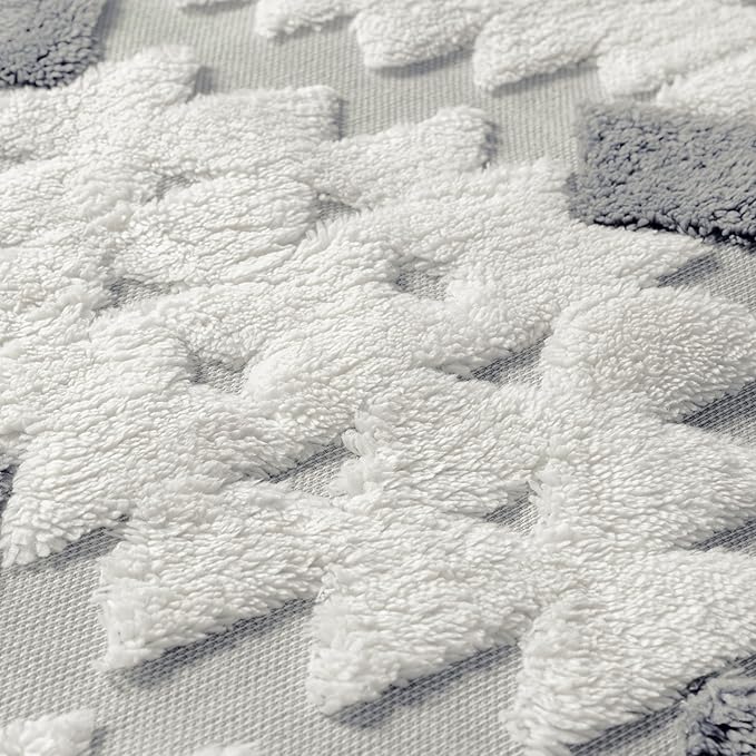 Ivory Grey 4x6 Area Rug Washable Moroccan Shag Office Carpet Non Slip Soft Neutral Boho Floor Mat Plush Pile Throw Rug for Entryway Kitchen Dining Room Bedroom Living Room