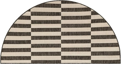 Unique Loom Outdoor Striped Collection Area Rug - Striped (3' 1" x 6' 1" Hearth Charcoal/Ivory)