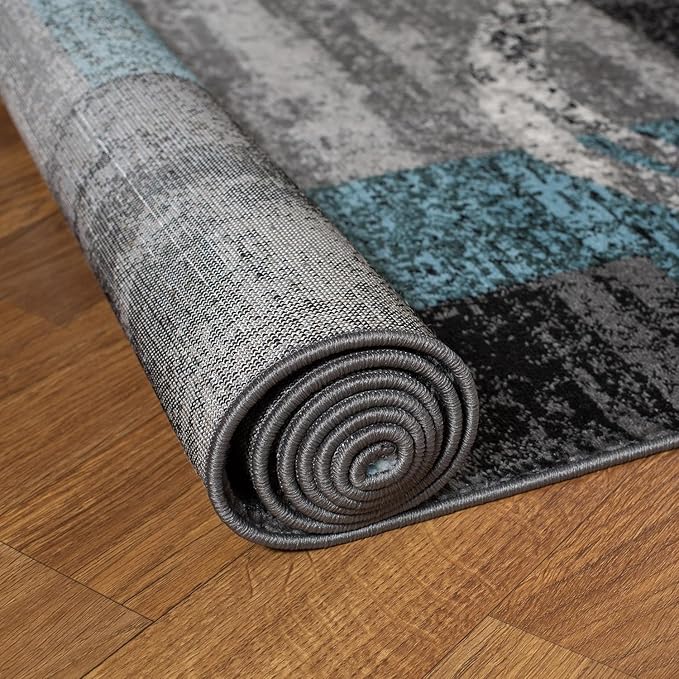 Rugshop Contemporary Circle Design Area Rug, Durable Fade-Resistant Carpet Alfombras for Bedroom, Living Room and Dining Room, Gray, 5'3" x 7'3"