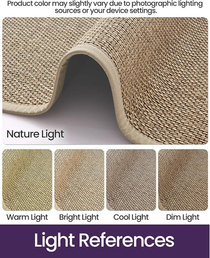 DEXI Ultra Thin Entryway Indoor Door Mat 36x56, Non Slip Rubber Backing Inside Entry Mat, Low Profile Easy Clean Dirt Trapper Doormat for Inside Entrance Patio, Beige
