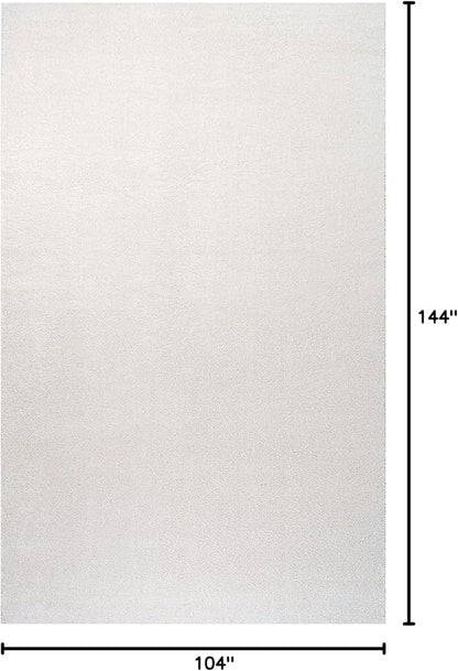 Eyely UES100T-9 Supersoft Haze Solid Low-Pile Indoor Area Rug Casual;Contemporary;Solid;Traditional, Bedroom, Kitchen, Living Room, Easy-Cleaning, Non-Shedding, 9 X 12, Cream