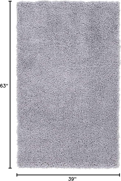 Unique Loom Davos Shag Collection Area Rug - Solid (3' 3" x 5' 3" Rectangle, Sterling)