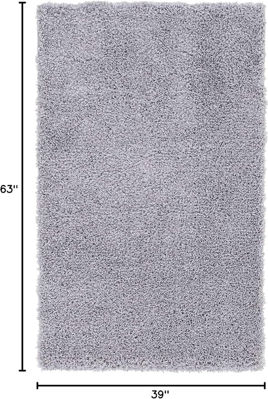 Unique Loom Davos Shag Collection Area Rug - Solid (3' 3" x 5' 3" Rectangle, Sterling)