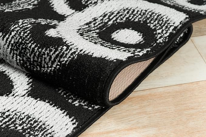 21 ft Extra Long Black Hallway Runner Rug | Non-Slip & Machine Washable | Custom Cut to Size 2'3" x 21' (Runner) | REMNAZ