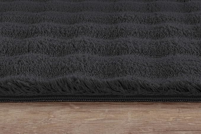 CAMILSON Modern Dark Gray Non Slip Rug 8x10 Ultra Soft High Pile Area Rugs Non Skid Rubber Backing Durable & Easy to Clean Carpet for Living Room Bedroom Kids Room Indoor Use (8 x 10 Dark Gray)