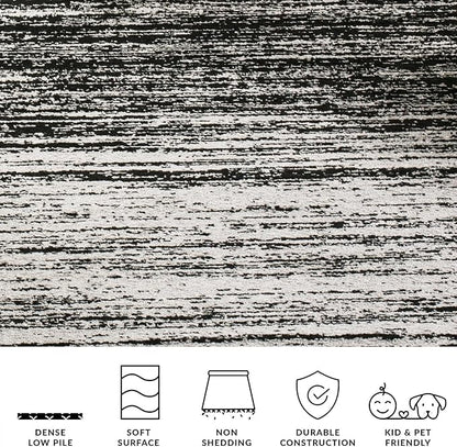 SAFAVIEH Adirondack Collection Runner Rug - 2'6" x 16', Silver & Black, Modern Ombre Design, Non Shedding & Easy to Clean, Ideal for Hallway, Foyer, Kitchen, Entryway, Bedroom (ADR113A)