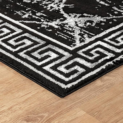 GLORY RUGS Area Rugs Marble 2x3 Black Gray Carpet Modern Abstract Rug Living Room Dining Bedroom Rug