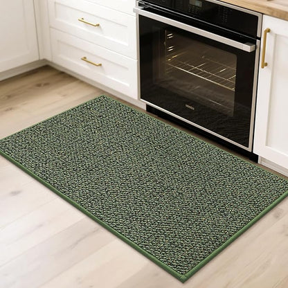 BEQHAUSE 2x3 Entryway Rug Indoor Door Mat Non-Slip Washable, Hallway Rugs Absorbent & Stain Resistant Hall Carpet Runner Rugs for Entryway, Front Door Floor Mats Laundry Room Rugs for Entry, Green