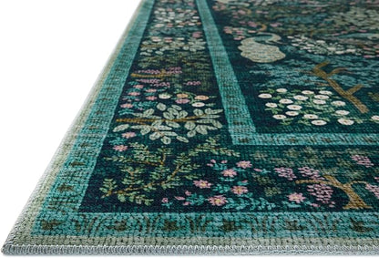 Loloi Rifle Paper Co. Canopy Collection CNP-05 Teal 2'-3" x 5' Accent Rug