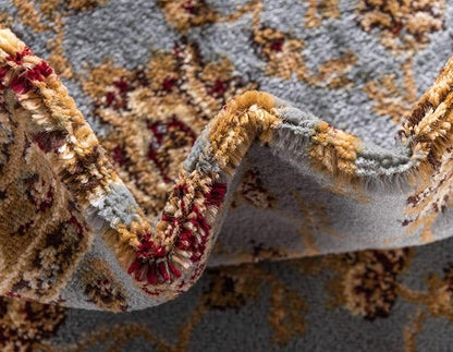 Unique Loom Voyage Collection Traditional Oriental Classic Intricate Design Area Rug (6' 0 x 9' 0 Rectangular, Light Blue/Gold)