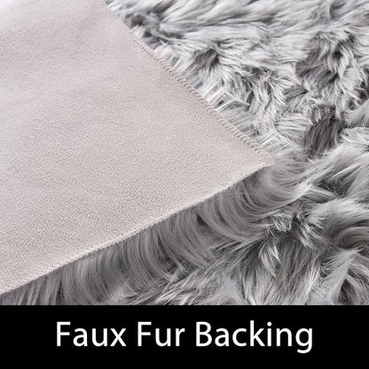 Latepis 5x8 Gray Area Faux Fur Rug for Living Room Sofa Floor Washable Fluffy Rugs Fuzzy Rugs for Bedroom Dorm Luxury Home Decor