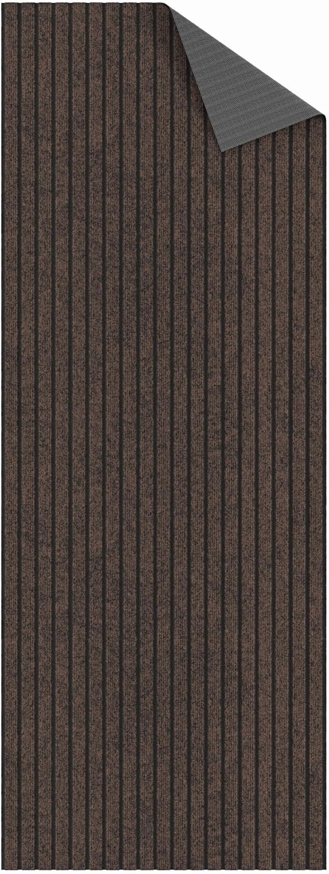 Ottomanson 2'7" x 41' Hallway Runner with Scraper Pile - Extra Durable Non-Slip Rug Mat for Indoor & Outdoor Use - Ideal for Kitchen, Entryway & Garage - High-Traffic Carpet, Brown