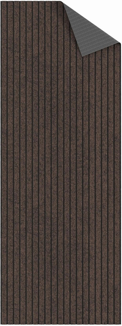 Ottomanson 2'7" x 23' Hallway Runner with Scraper Pile - Extra Durable Non-Slip Rug Mat for Indoor & Outdoor Use - Ideal for Kitchen, Entryway & Garage - High-Traffic Carpet, Brown