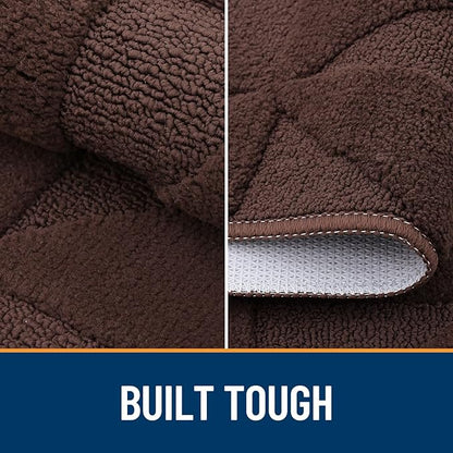 OLANLY Door Mats Indoor, Non-Slip, Absorbent, Dirt Resist, Entrance Washable Mat, Low-Profile Inside Entry Doormat for Entryway (30x17 inches, Dark Brown)