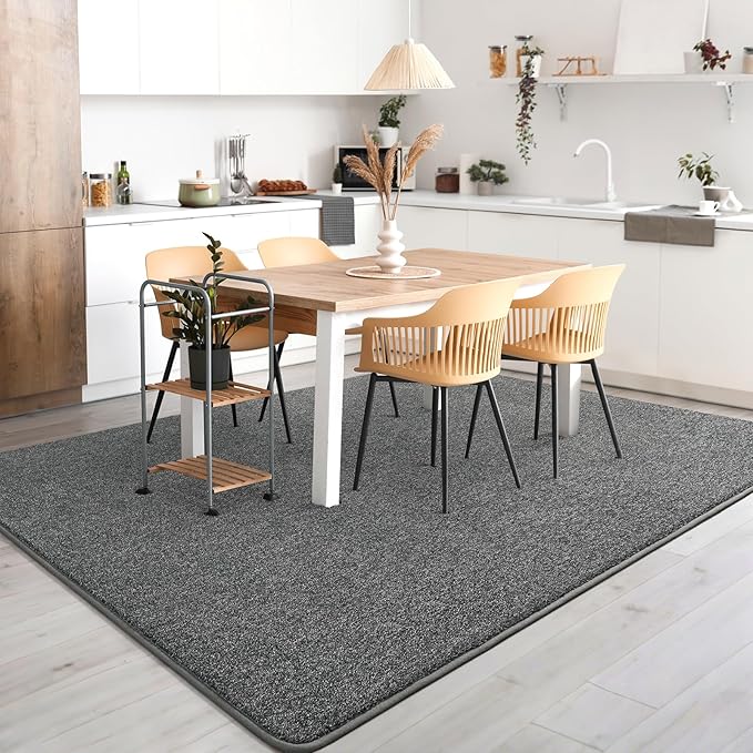 AROGAN Washable 4×6 Living Room Rug, Modern Area Rugs with Soft Memory Foam for Bedroom, Minimalist Non-Slip Indoor Floor Carpet for Dining Room Office Kids Playroom Decor, Black and White