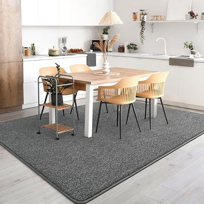AROGAN Washable 4×6 Living Room Rug, Modern Area Rugs with Soft Memory Foam for Bedroom, Minimalist Non-Slip Indoor Floor Carpet for Dining Room Office Kids Playroom Decor, Black and White