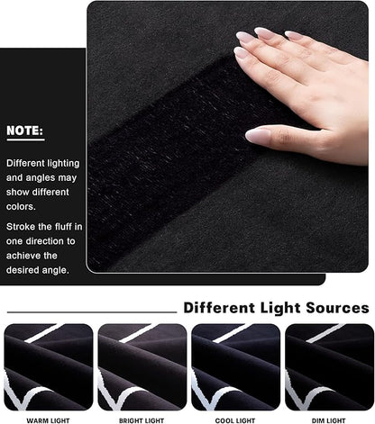 YIHOUSE Modern Washable Area Rug for Living Room Bedroom - Large Abstract Black and White Rug Non-Slip Ultra-Thin Home Decor (Dark Abstract, 5'x7'ft)