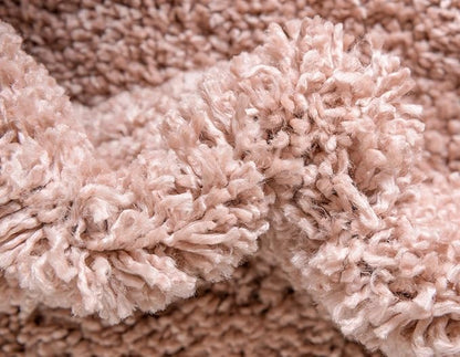 Unique Loom Davos Shag Collection Area Rug - Solid (5' 1" Square, Dusty Rose)