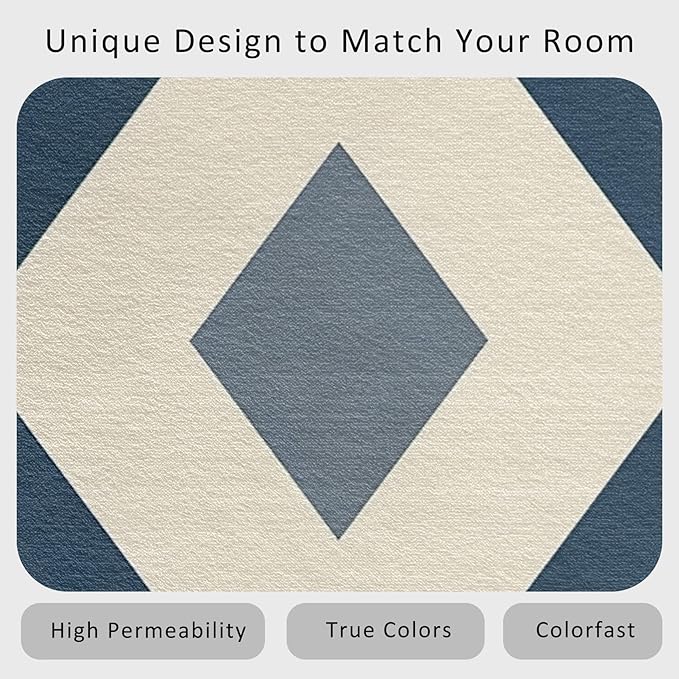 Geometric Rug, Washable 3x4 Rug for Living Room, Modern Abstract Patterned Indoor Carpet, Geometric Decor for Home, Bedroom, Soft Non Slip Thin Design FER93