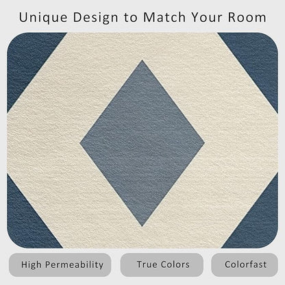 Geometric Rug, Washable 3x4 Rug for Living Room, Modern Abstract Patterned Indoor Carpet, Geometric Decor for Home, Bedroom, Soft Non Slip Thin Design FER93