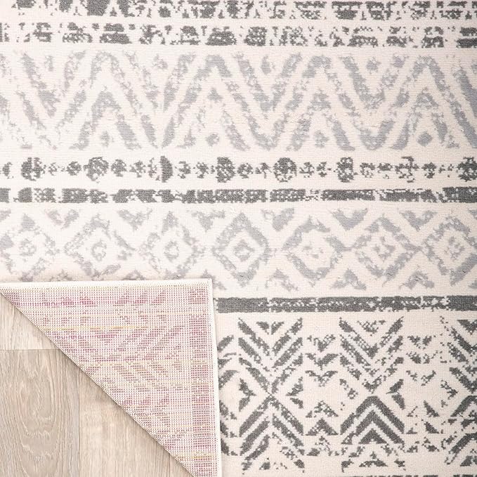 Rugshop Geometric Boho Perfect for high Traffic Areas of Your Living Room,Bedroom,Home Office,Kitchen Area Rug 2' x 3' Gray